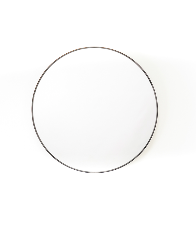 Spiegel - Rond - Metaal - Zwart - 80x3x80cm