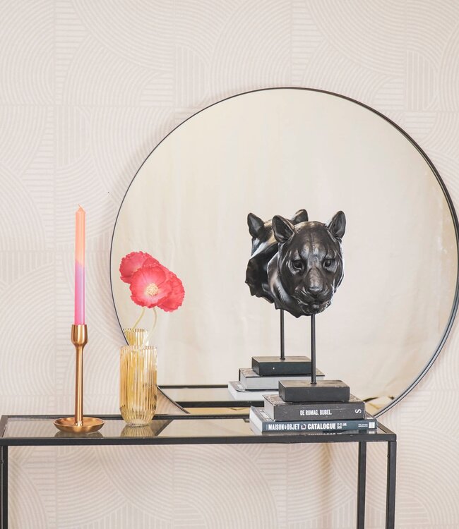 Round Mirror – Black Metal – 80x3x80 cm