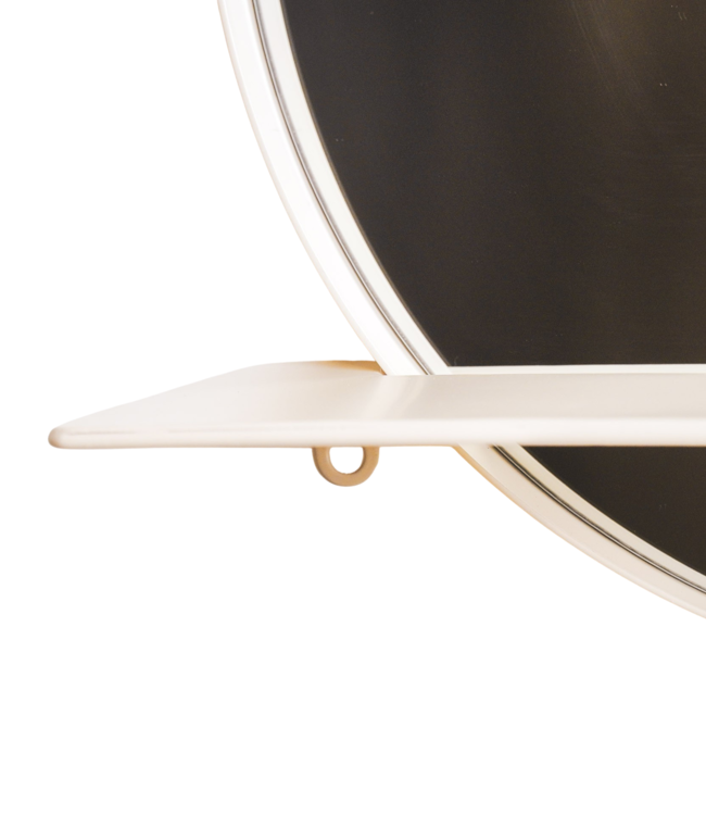 ParisMirror – Round Metal Mirror with Shelf – Black – 40x40x13 cm