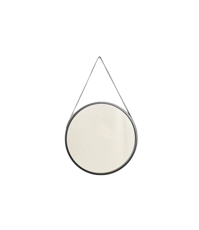 Housevitamin Round Mirror – Black Metal – 50x2.5x50 cm