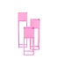 Plantenhouder - Metaal - Roze - S3 - 15x15x60/50/40cm