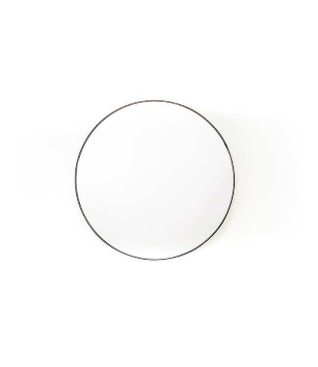 Spiegel - Rond - Metaal - Zwart - 60x3x60cm