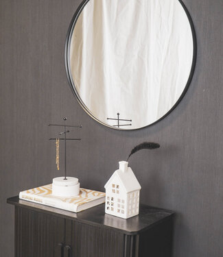 Housevitamin Mirror - Round - Metal - Black - 60x3x60cm