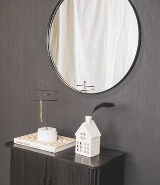 Housevitamin Spiegel - Rond - Metaal - Zwart - 60x3x60cm