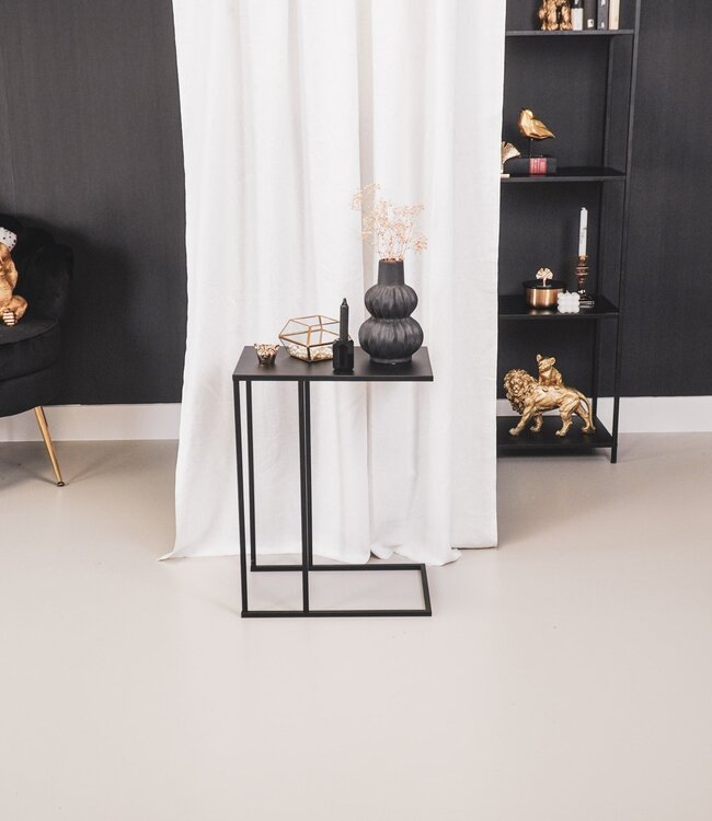 Bijzettafel - Metaal - Zwart - 45x30x60cm