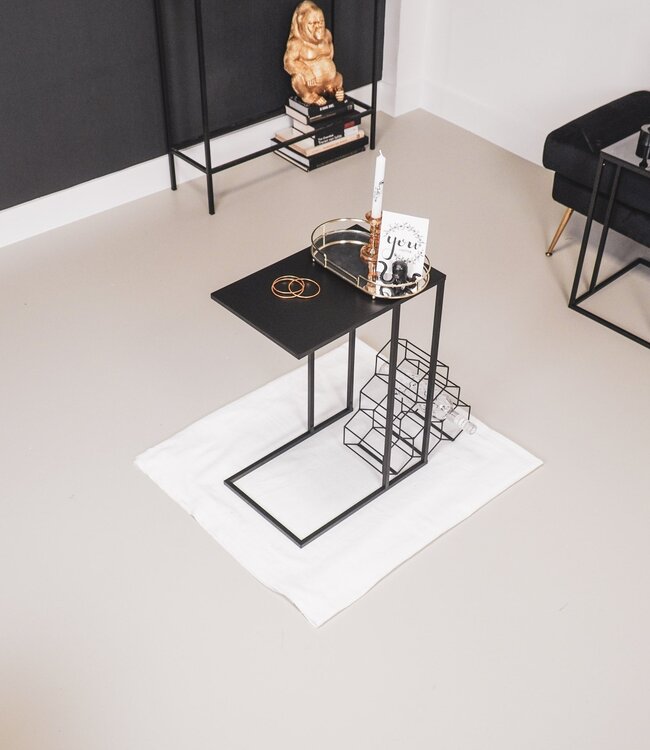 Bijzettafel - Metaal - Zwart - 45x30x60cm