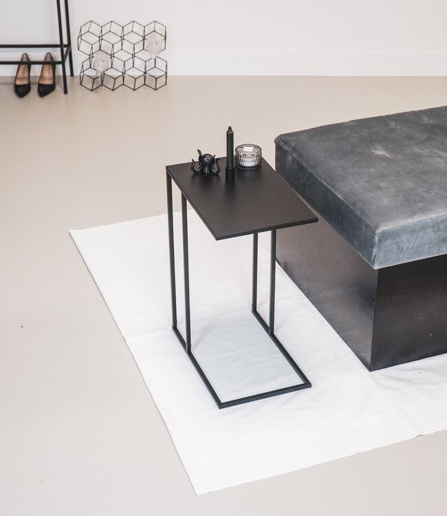 Bijzettafel - Metaal - Zwart - 45x30x60cm