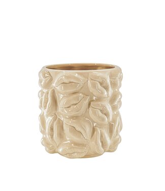 Housevitamin Pot - Kisses - Ceramic - Beige - 17.5x17.5x17.5cm