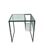 Side table - Glass table top with metal storage rack 40x40x40"