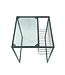 Side table - Glass table top with metal storage rack 40x40x40"