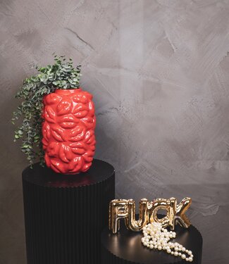 Housevitamin Vase - Kisses - Ceramic - Red - 17x17x27cm