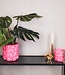 Pot - Kusjes - Keramiek - Neonroze - 17,5x17,5x17,5cm