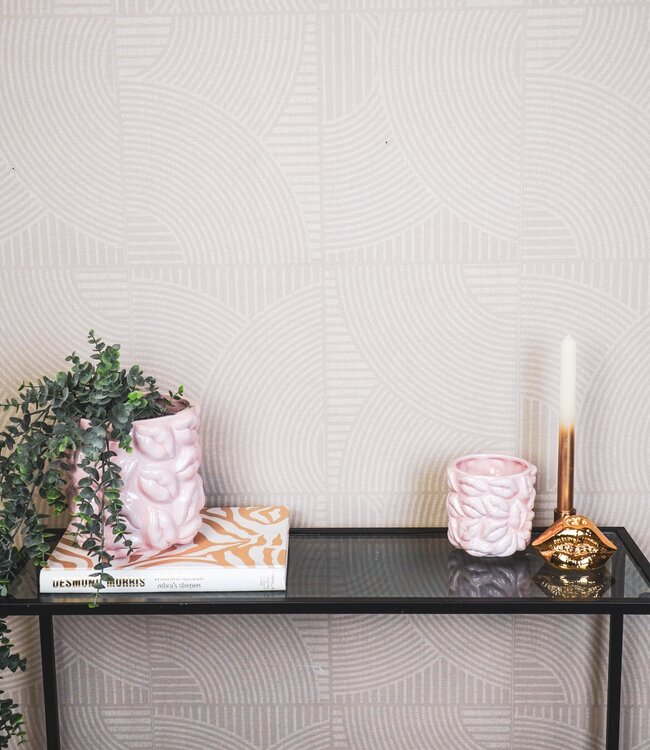 Pot - Kusjes - Keramiek - Lichtroze - 17,5x17,5x17,5cm