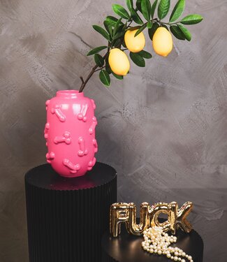 Housevitamin Vase - Dick - Ceramic - Pink - 17x17x27cm