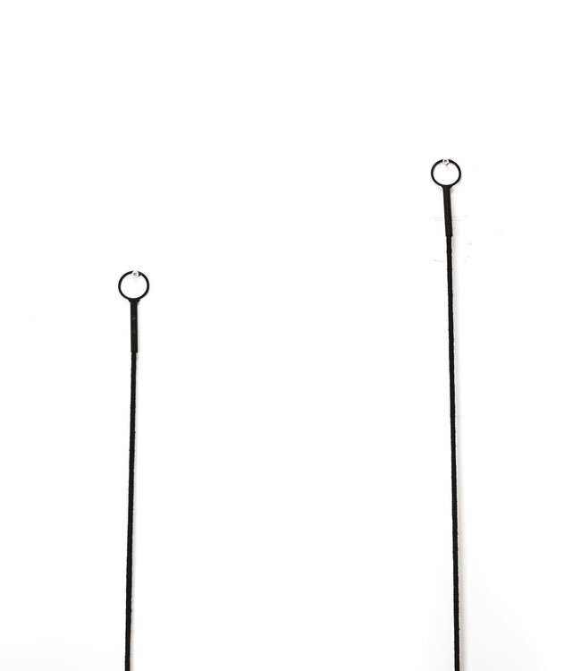 Mirror - Round Wall Mirrors - Metal - Black - 22x60|9x50cm