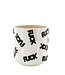 Pot - 'FUCK' - Ceramic - White/Black - 17.5x17.5x17.5cm