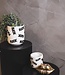 Pot - 'FUCK' - Ceramic - White/Black - 17.5x17.5x17.5cm