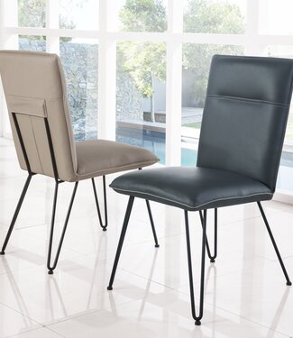Modus Furniture International Set of 2 Modern Dining Chairs – Cobalt – Hairpin Legs