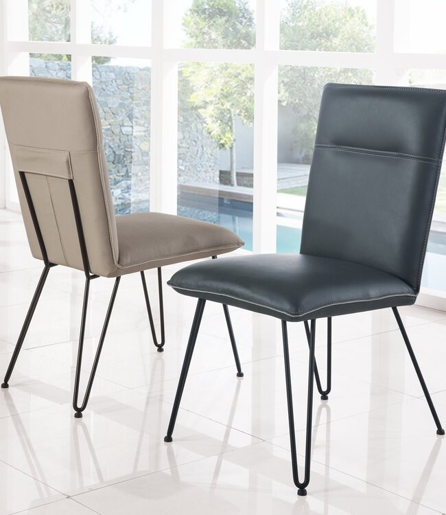Set van 2 Moderne Eetkamerstoelen – Kobalt – Hairpin Poot
