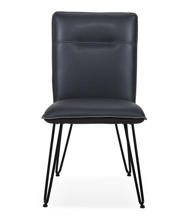 Set of 2 Modern Dining Chairs – Cobalt – Hairpin Legs