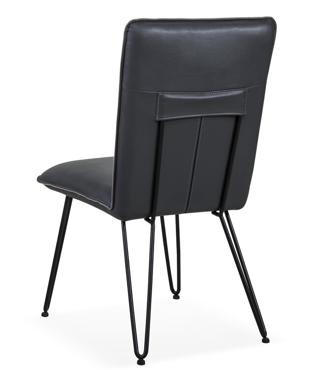 Set of 2 Modern Dining Chairs – Cobalt – Hairpin Legs