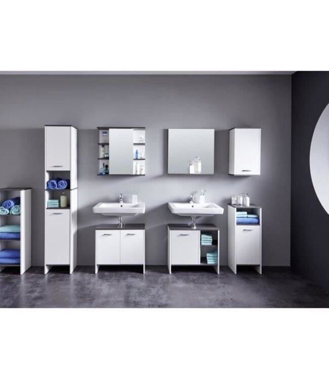 Bathroom Cabinet  – MDF – 1 Door + 1 Open Compartment