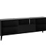 Lowboard TV/Hifi meubel - Zwart decor - L153,5 x H52 x D31,5 cm - Gemaakt in Duitsland