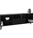Lowboard TV/Hifi meubel - Zwart decor - L153,5 x H52 x D31,5 cm - Gemaakt in Duitsland