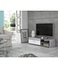 Eigentijds tv-meubel – Wit en lichtgrijs beton – B 120 x D 42,1 x H 31,8 cm