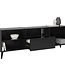 Lowboard TV/Hifi meubel - Zwart decor - L153,5 x H52 x D31,5 cm - Gemaakt in Duitsland