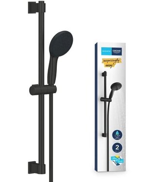 GROHE GROHE Vitalio Start 110 Shower Set – 2-Jet, Water-Saving – Matte Black