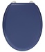 Toiletbril Dolce – Gegoten Hout & Marineblauw – RVS Scharnieren