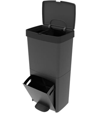 KITCHEN MOVE Keukenprullenbak 70 liter met dubbel compartiment – Grijs