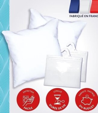 DODO DODO Pack 2 Pillows 60x60 cm + 2 Waterproof Pillow Protectors – 100% Polyester