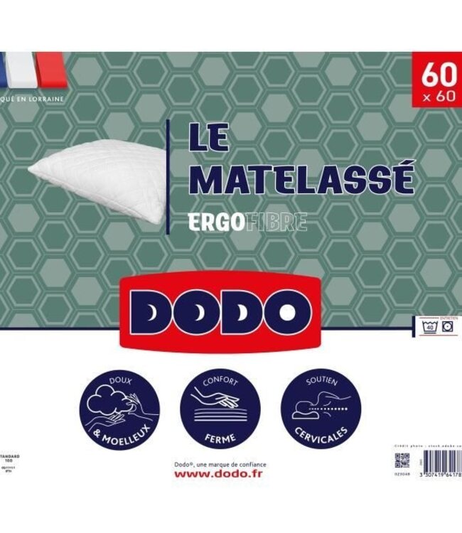 DODO Ergonomic Matelassé Pillow 60x60 cm – Comfortable & Supportive