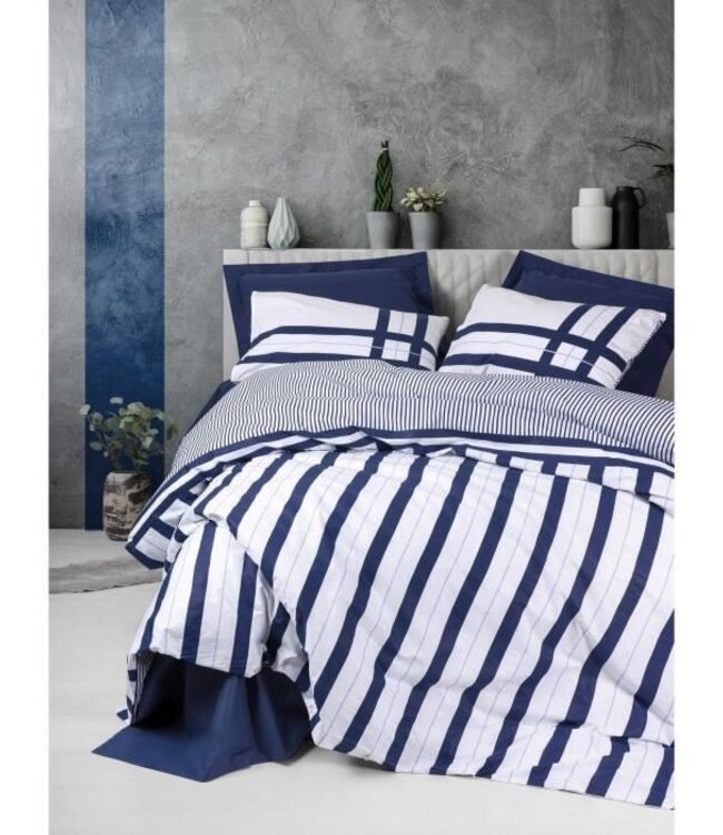 Dekbedovertrek Ocean Blue 220x240 cm + 2 kussenslopen 60x60 cm, 100% katoen – Blauw