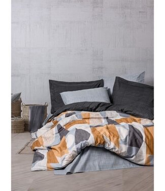 AUCUNE Dekbedovertrek Silver Cloud 220x240 cm + 2 kussenslopen 60x60 cm, 100% katoen