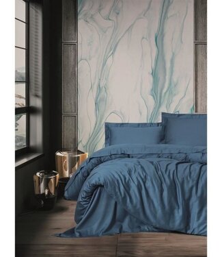 AUCUNE Azur Sereniteit – Dekbedovertrek 220x240 cm + 2 Kussenslopen 60x60 cm – 100% Katoen Satijn – Blauw