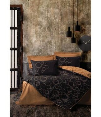 AUCUNE Dekbedovertrek Copper 220x240 cm + 2 kussenslopen 60x60 cm, 100% katoen – Koper