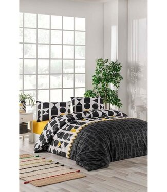 AUCUNE Dekbedovertrek Midnight Black 220x240 cm + 2 kussenslopen 60x60 cm, 100% katoen