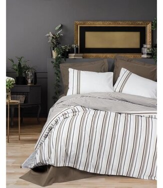 AUCUNE Dekbedovertrek Chocolate 220x240 cm + 2 kussenslopen 60x60 cm, 100% katoen – Bruin