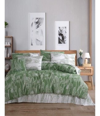 AUCUNE Dekbedovertrek Forest Green 220x240 cm + 2 kussenslopen 60x60 cm, 100% katoen