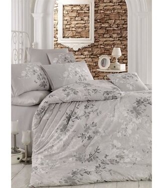 AUCUNE Dekbedovertrek Storm Grey 220x240 cm + 2 kussenslopen 60x60 cm, 100% katoen