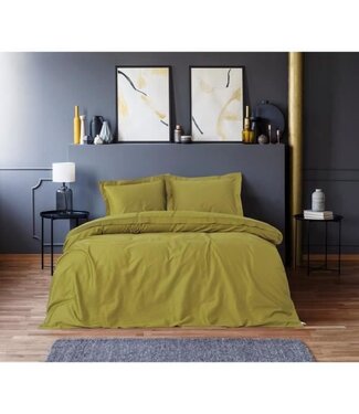 AUCUNE Dekbedovertrek Forest Satin 220x240 cm + 2 kussenslopen 60x60 cm, 100% katoen satijn – Groen
