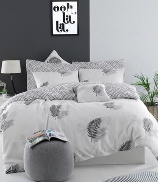AUCUNE Dekbedovertrek Stone Grey 220x240 cm + 2 kussenslopen 60x60 cm, 65% katoen / 35% polyester