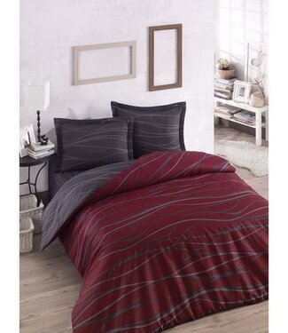AUCUNE Dekbedovertrek Ruby Red 220x240 cm + 2 kussenslopen 60x60 cm, 65% katoen / 35% polyester