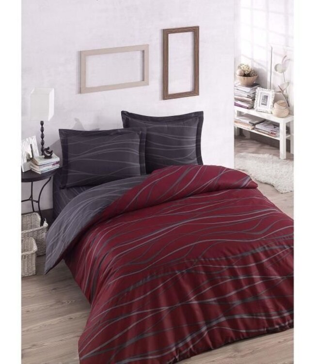 Dekbedovertrek Ruby Red 220x240 cm + 2 kussenslopen 60x60 cm, 65% katoen / 35% polyester