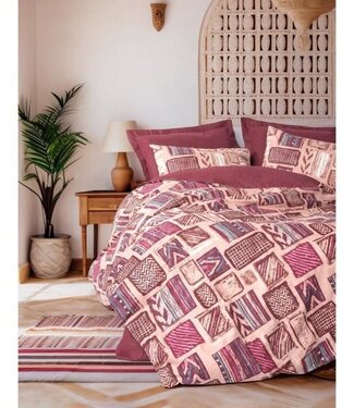 AUCUNE Dekbedovertrek Crimson Flame 220x240 cm + 2 kussenslopen 60x60 cm, 100% katoen