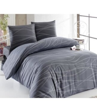 AUCUNE Dekbedovertrek Stone Grey 220x240 cm + 2 kussenslopen 60x60 cm, 65% katoen / 35% polyester
