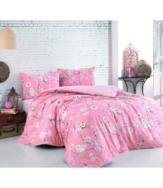AUCUNE Dekbedovertrek Powder Pink 220x240 cm + 2 kussenslopen 60x60 cm, 100% katoen